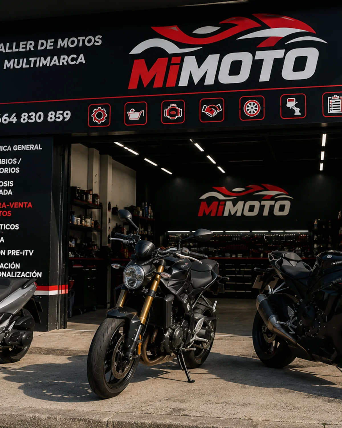 Exposición de motocicletas de segunda mano disponibles para compra y venta en MiMOTO Coín.